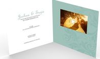 Κάρτα γαμήλιας τηλεοπτική πρόσκλησης με το μαγνητικό κουμπί, πλήρες ψηφιακό τηλεοπτικό φυλλάδιο χρωμάτων