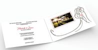 Κάρτα γαμήλιας τηλεοπτική πρόσκλησης με το μαγνητικό κουμπί, πλήρες ψηφιακό τηλεοπτικό φυλλάδιο χρωμάτων