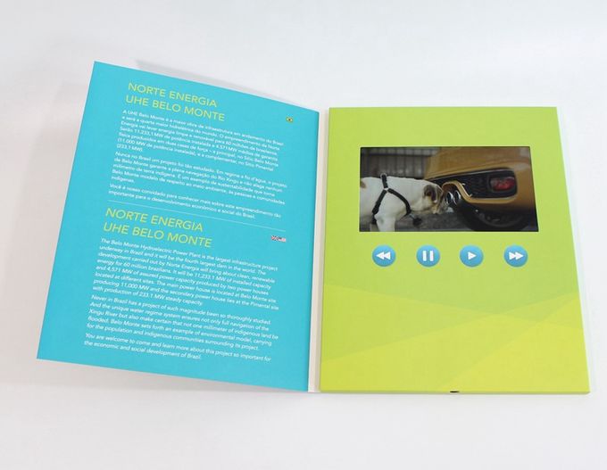 Προσαρμοσμένο Videopak Hardcover 7 ψηφιακό LCD τηλεοπτικό βίντεο φυλλάδιων ίντσας στο βίντεο ΟΘΌΝΗΣ 1080P ΔΙΕΘΝΏΝ ΕΙΔΗΣΕΟΓΡΑΦΙΚΏΝ ΠΡΑΚΤΟΡΕΊΩΝ φακέλλων