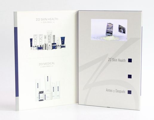4.3 inch advertising Video In Folder with A4 / A5 paper card , 2G / 4G / 8G