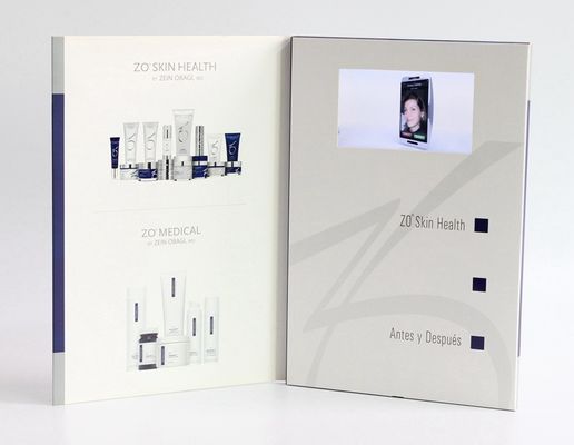 4.3 inch advertising Video In Folder with A4 / A5 paper card , 2G / 4G / 8G