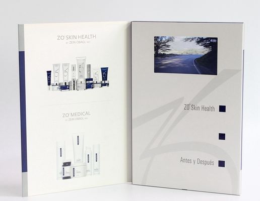 4.3 inch advertising Video In Folder with A4 / A5 paper card , 2G / 4G / 8G