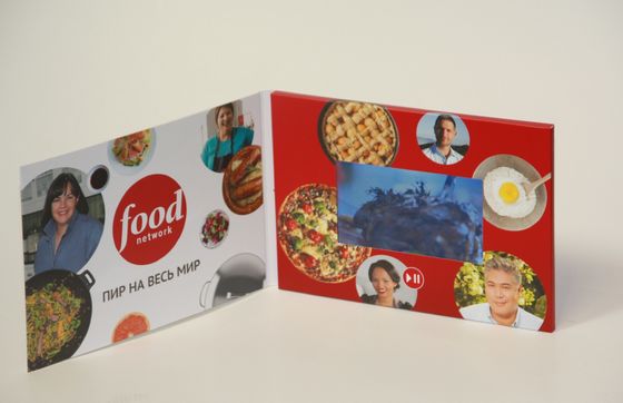LCD Touch Sreen Video In Folder CMYK Full Color Printing For Wedding Invitation