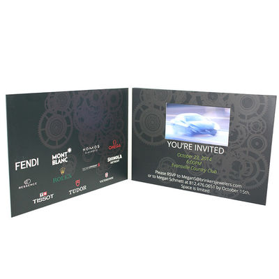 Συνήθεια 5 οθόνη 90*50mm ίντσας LCD τηλεοπτική ευχετήρια κάρτα με τη μνήμη 2G
